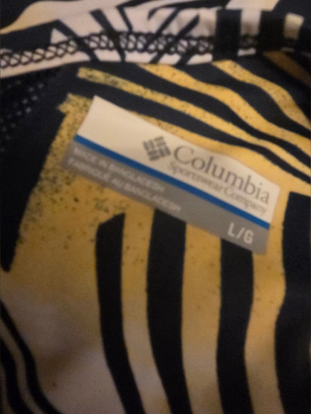 Columbia PFG Navy Performance Mini Dress with Yellow Accents. Size L - Picture 2 of 5